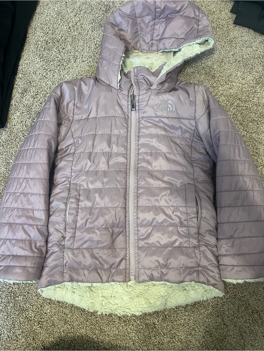 The North Face Girls' Purple Hooded Puffer Jacket